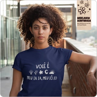 Nome do produto Camiseta Feminina Baby Long Quality - Você é luz É raio, estrela e luar