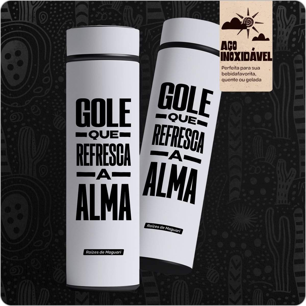 Nome do produto: Garrafa Térmica com Estampa Exclusiva –  Gole que refresca a alma 