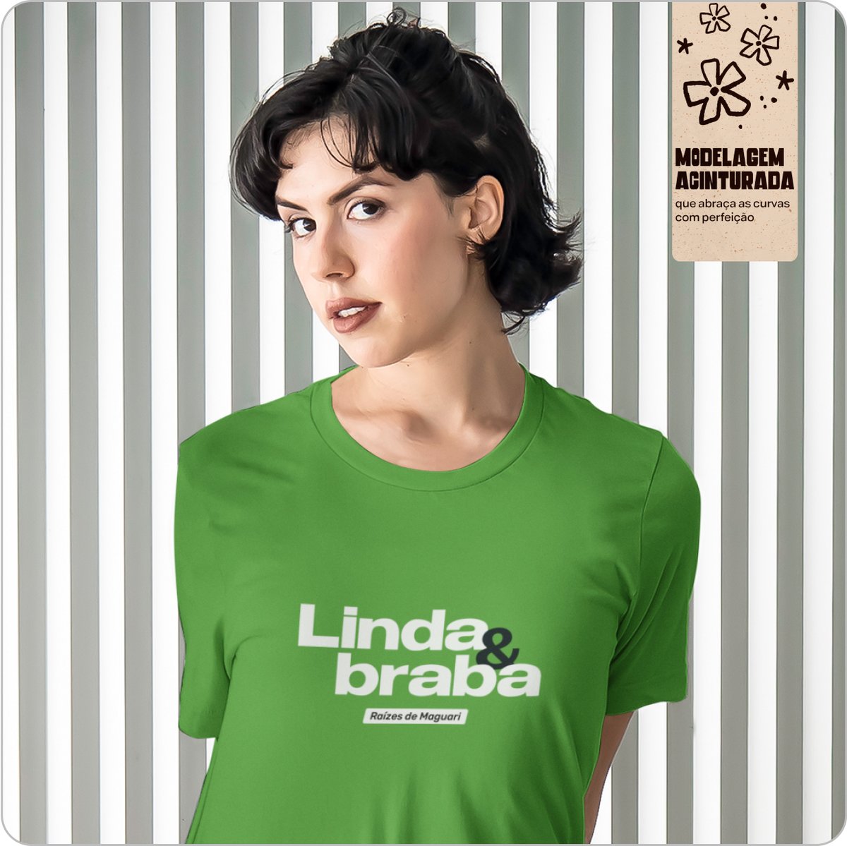 Nome do produto: Camiseta Feminina Baby Long Quality -Linda & braba 