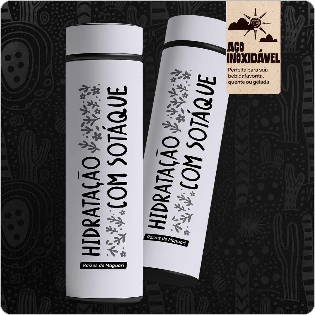 Nome do produto: Garrafa Térmica com Estampa Exclusiva – Hidratação com sotáque 