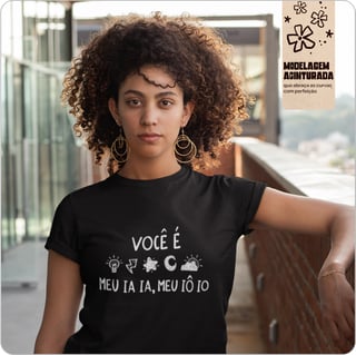 Camiseta Feminina Baby Long Quality - Você é luz É raio, estrela e luar