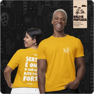 Nome do produto Camiseta Unissex Quality – Sertão e aonde o coração bate mais forte 