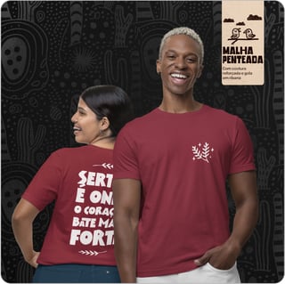 Nome do produto Camiseta Unissex Quality – Sertão e aonde o coração bate mais forte 