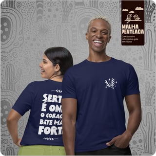 Nome do produto Camiseta Unissex Quality – Sertão e aonde o coração bate mais forte 