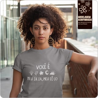 Nome do produto Camiseta Feminina Baby Long Quality - Você é luz É raio, estrela e luar