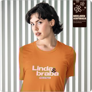 Nome do produto Camiseta Feminina Baby Long Quality -Linda & braba 