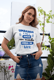 Nome do produtoCamiseta Branca Umbanda É Paz E Amor