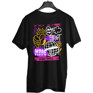 Nome do produto Camiseta Streetwear Preta com Estampa Graffiti Street Mode – Moda Urbana Masculina