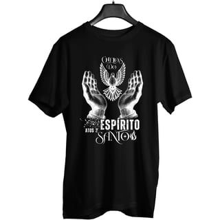 Nome do produto Camiseta Cristã Cheios do Espírito Santo – Atos 2, Fé e Inspiração