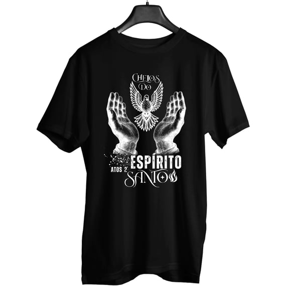 Camiseta Cristã Cheios do Espírito Santo – Atos 2, Fé e Inspiração
