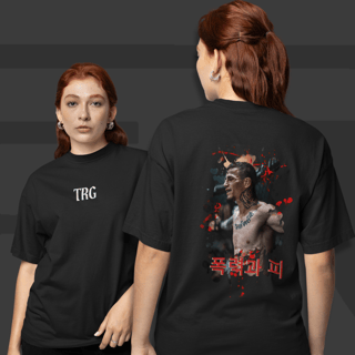 Nome do produto Camiseta Oversized - TRG Violence and Blood Coreano | Arte nas costas