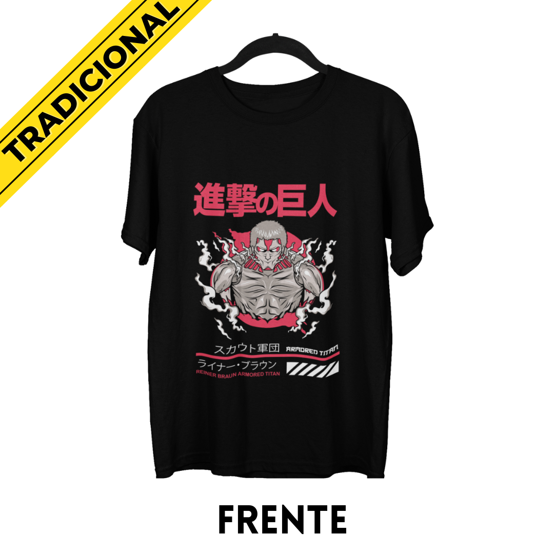 Nome do produto: Camiseta Titã Encouraçado – Attack on Titan