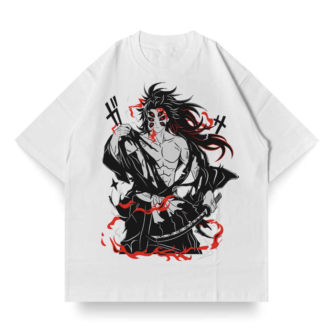 Nome do produto: OVERSIZED Single Front Branca do Kokushibo | Demon Slayer