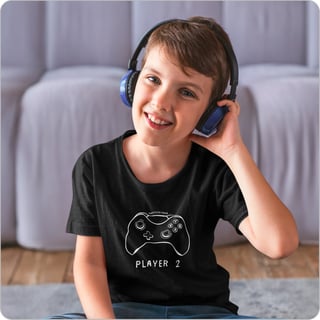 Camiseta Infantil Quality –  (10 a 14 Anos) Player 2 Xbox 