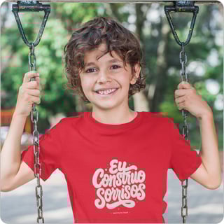 Nome do produto Camiseta Infantil Quality –  (10 a 14 Anos) Eu Construo Sorrisos 