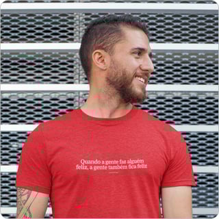 Nome do produto Camiseta Masculina Quality –  Quando a Gente Faz Alguem Feliz, a Gente Também Fica Feliz 