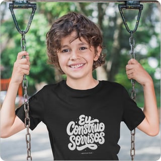 Camiseta Infantil Quality –  (10 a 14 Anos) Eu Construo Sorrisos 