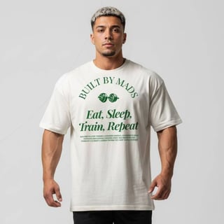 Camiseta Oversized MADS - Eat, Sleep, Train, Repeat