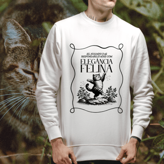 Moletom Fugindo Responsabilidades com Elegância Felina | Conforto Catmosfera