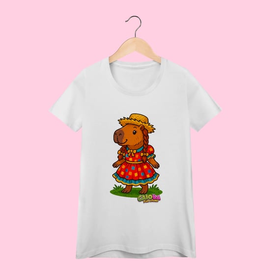 Camiseta Capivara Caipira menina - feminina