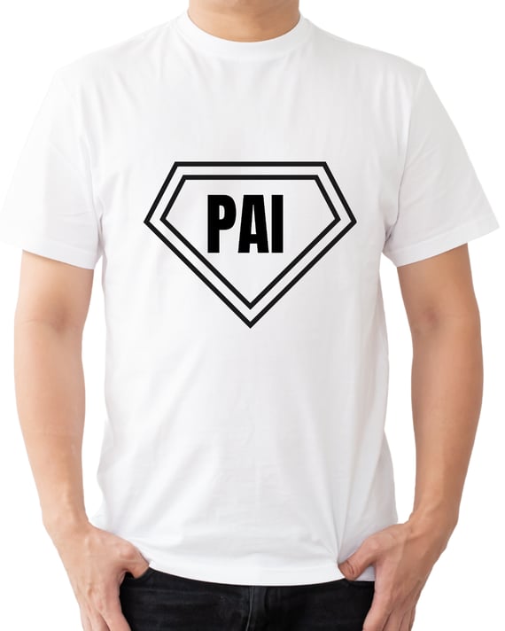Camiseta PAI – O Super-Herói da Vida Real - cores claras