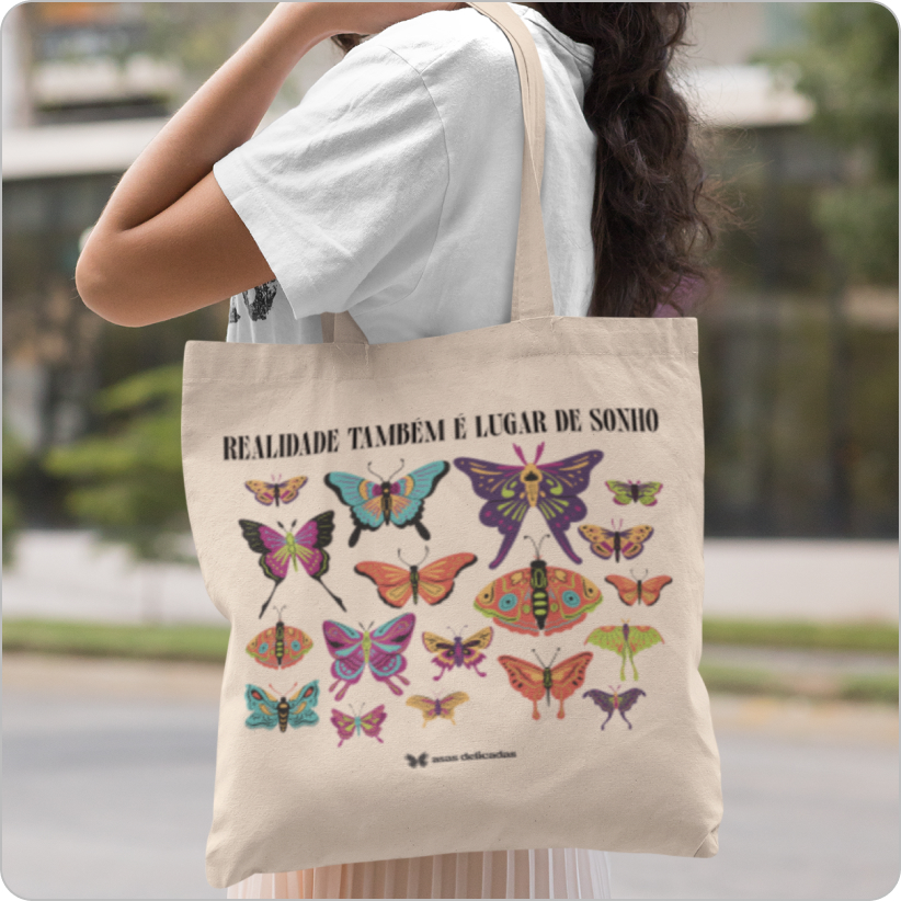 Nome do produto: Ecobag Estilosa – Asas Delicadas 
