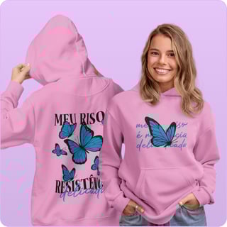 Nome do produto Moletom Canguru Quality Feminina  –  Meu Risco é Resistencia 