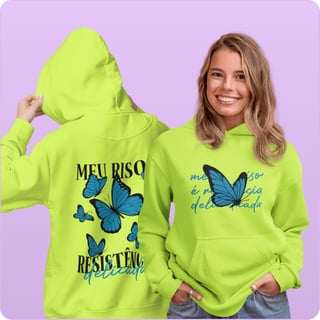 Nome do produto Moletom Canguru Quality Feminina  –  Meu Risco é Resistencia 