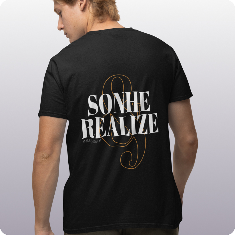 Nome do produto: Camiseta Masculina Quality –  Sonhe e Realize
