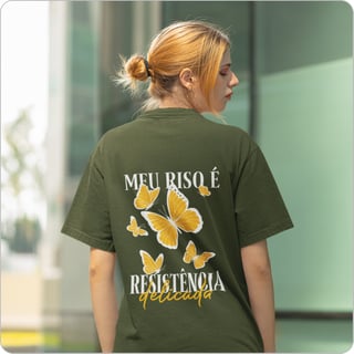 Nome do produto Camiseta Unissex Oversized –  Meu Riso e Resitencia 