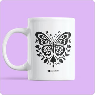 Nome do produto Caneca Mágica Estampada –  Borboleta