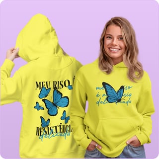 Nome do produto Moletom Canguru Quality Feminina  –  Meu Risco é Resistencia 