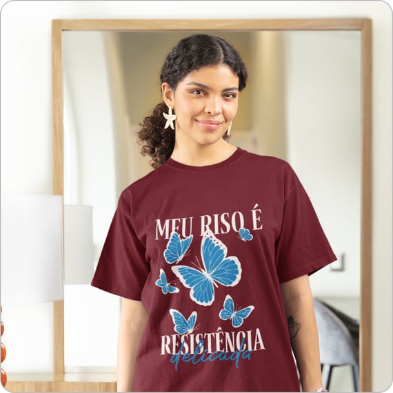 Camiseta Feminina Oversized – Meu Riso e  Resistencia 