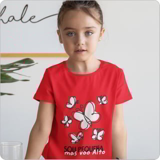 Nome do produto Camiseta Infantil Quality –  Sou Peuqena Mas Voo Alto (2 a 8 Anos)
