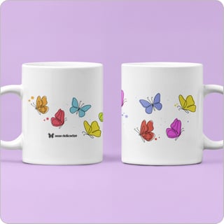 Caneca Mágica Estampada –  Borboletas 