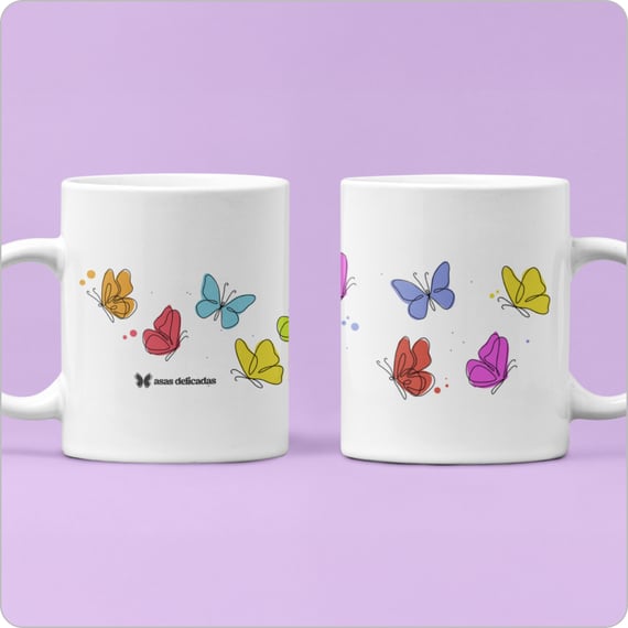 Caneca Mágica Estampada –  Borboletas 