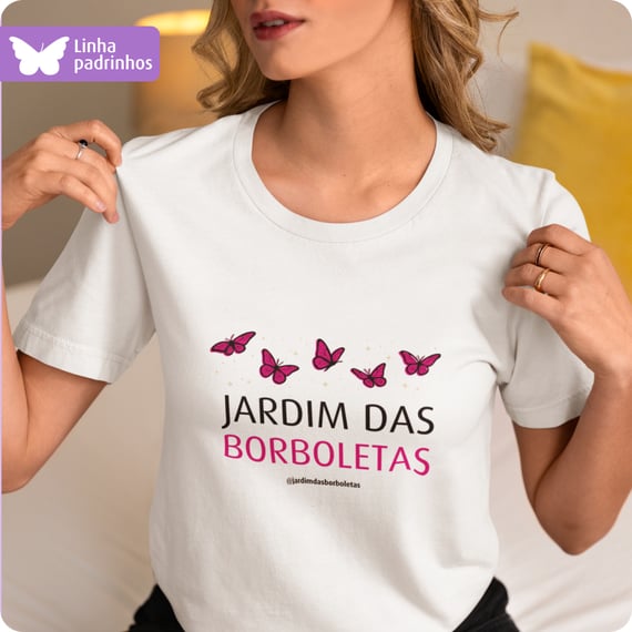 Camiseta Feminina Quality – Jardim Das Borboletas 