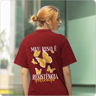 Nome do produto Camiseta Unissex Oversized –  Meu Riso e Resitencia 