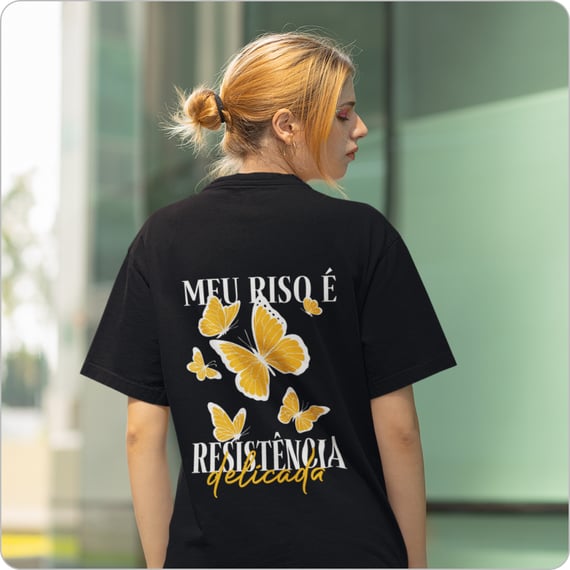 Camiseta Unissex Oversized –  Meu Riso e Resitencia 