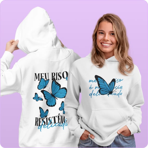Moletom Canguru Quality Feminina  –  Meu Risco é Resistencia 