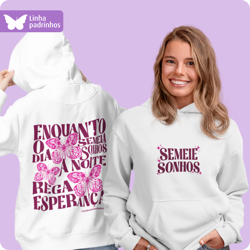 Nome do produto: Moletom Canguru Unissex –  Semeie Sonhos 