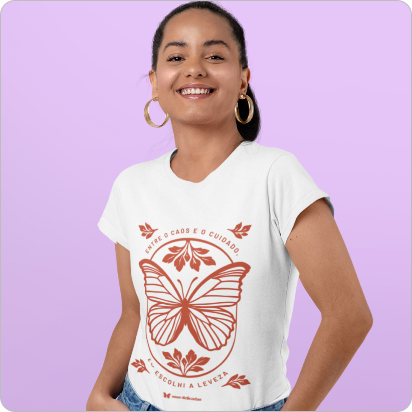 Nome do produto: Camiseta Feminina Baby Long Quality – Eu Escolhi a Leveza 