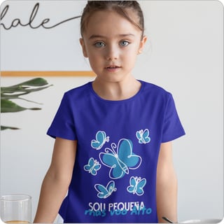 Nome do produto Camiseta Infantil Quality –  Sou Pequena Mas voo Alto  (2 a 8 Anos) 