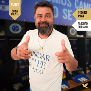 Nome do produto Andar com Fé Eu Vou - T-Shirt Pima