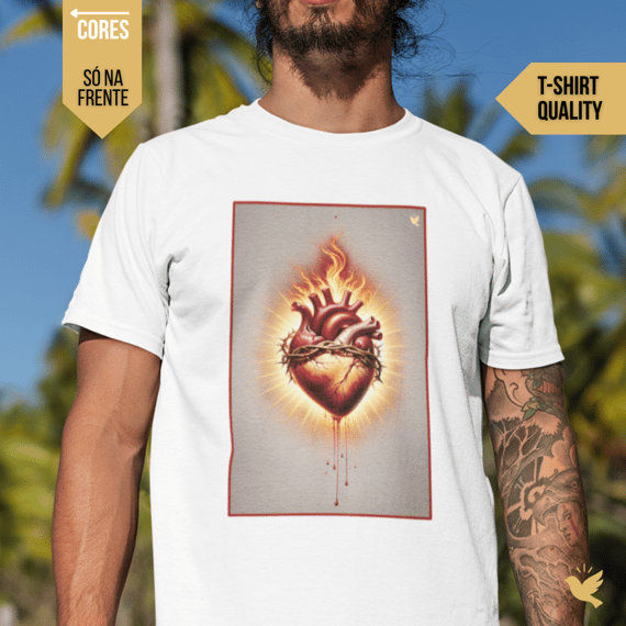 Sagrado Coração - T-Shirt Quality (frente)
