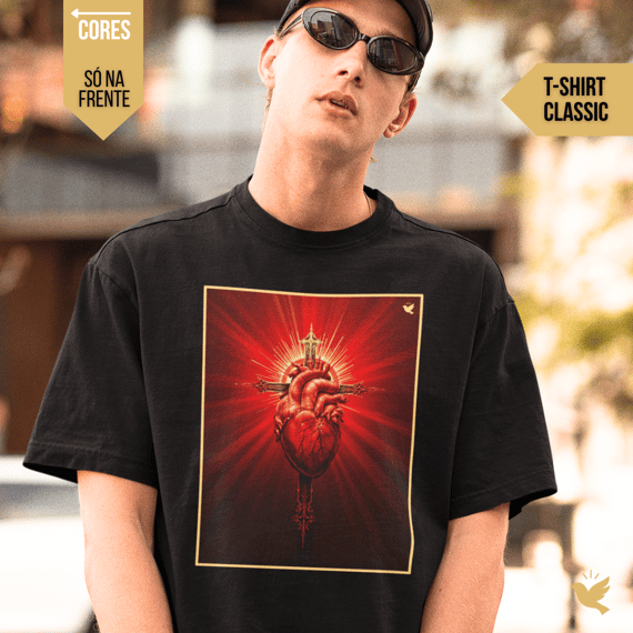 Sagrado Coração e Cruz - T-Shirt Classic