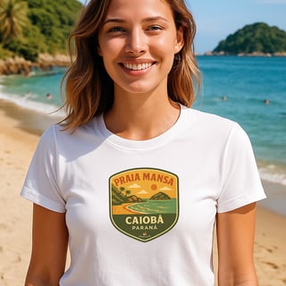 Nome do produto Camiseta Unissex Praia Mansa Caiobá | Litoral Paraná Vintage