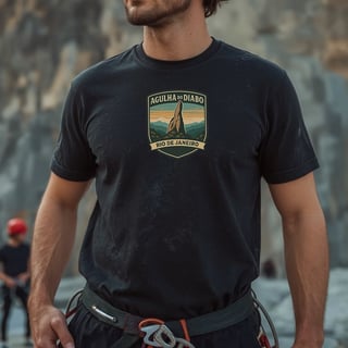 Nome do produto Camiseta Masculina Agulha do Diabo Prime | Escalada Clássica Vintage