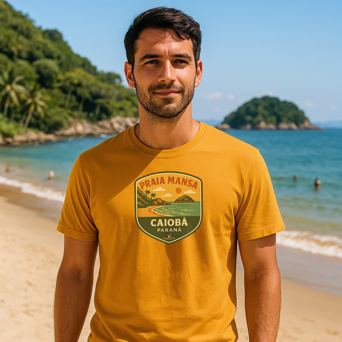 Nome do produto: Camiseta Unissex Praia Mansa Caiobá | Litoral Paraná Vintage
