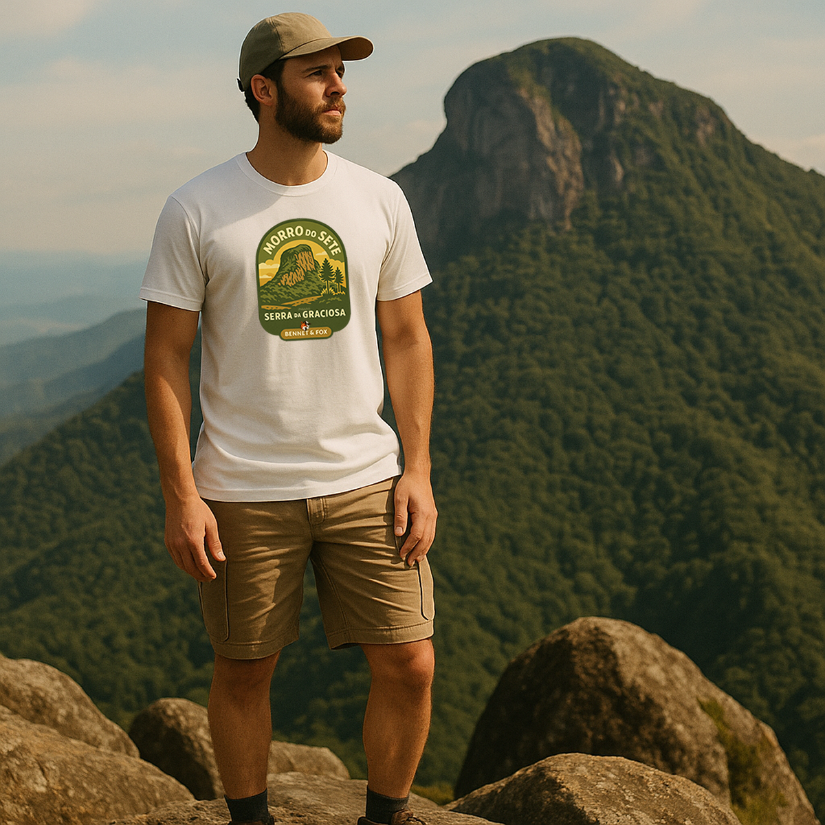 Nome do produto: Camiseta Morro do Sete - Serra da Graciosa | Bennet & Fox